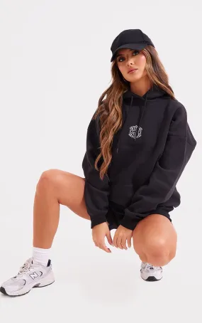 PRETTYLITTLETHING Hoodie noir à carré brodé