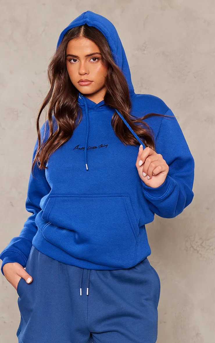 PRETTYLITTLETHING Hoodie oversize basique en sweat bleu cobalt