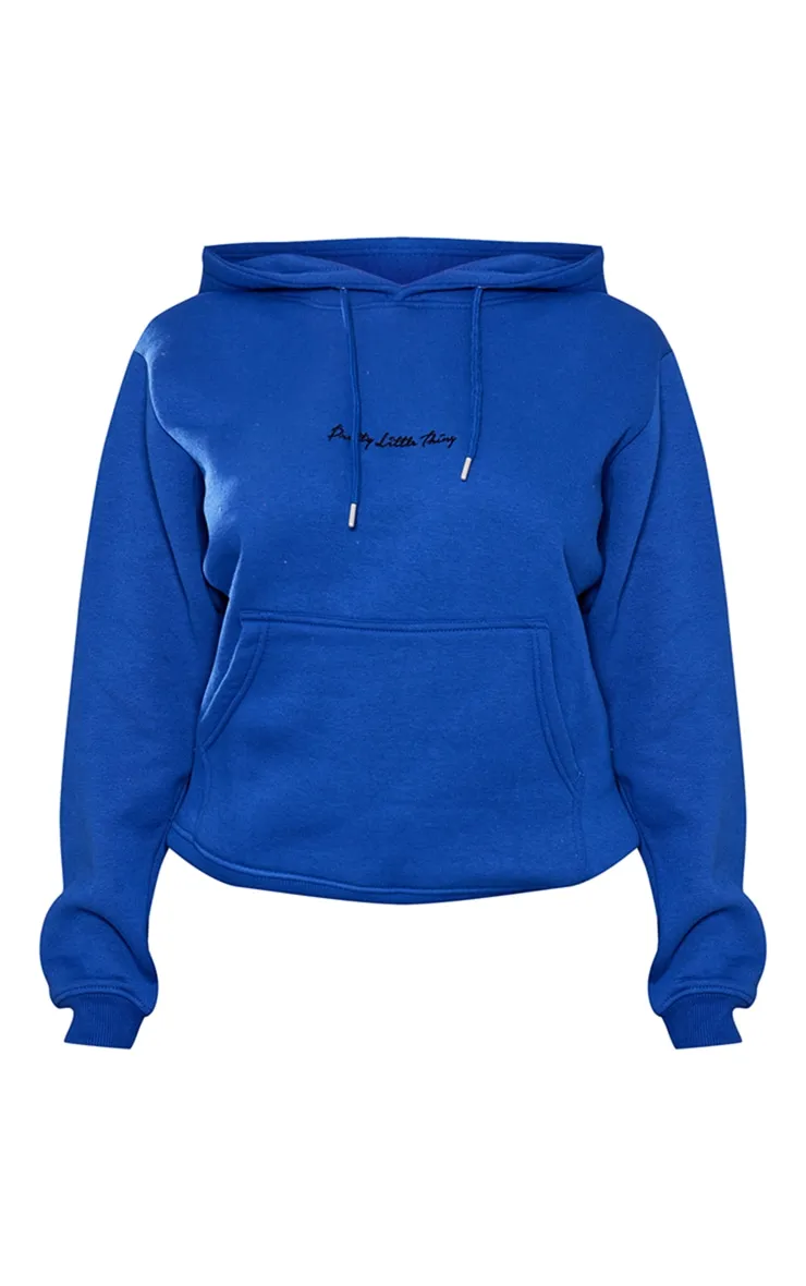 PRETTYLITTLETHING Hoodie oversize basique en sweat bleu cobalt