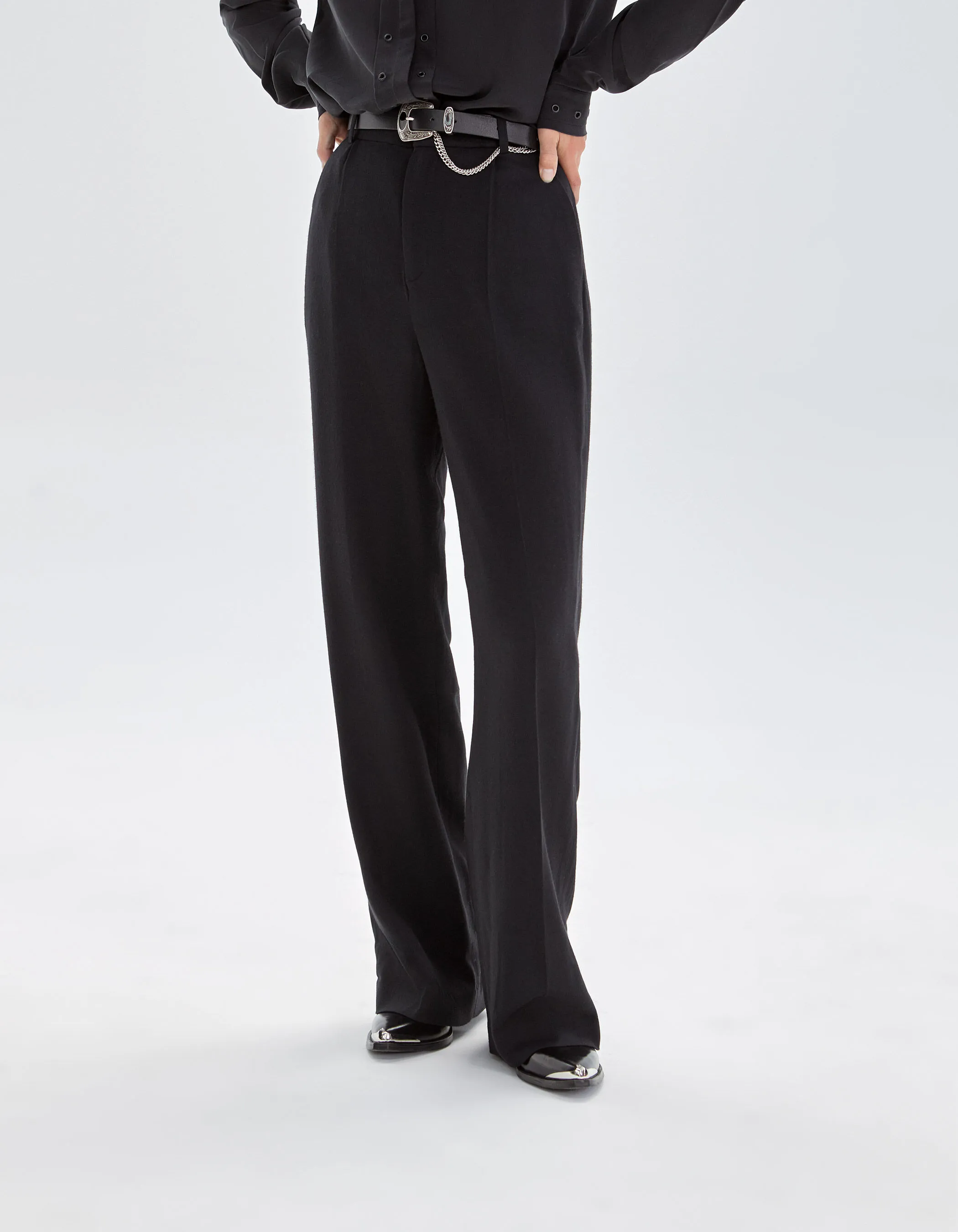 Pure Edition-Pantalon large noir femme