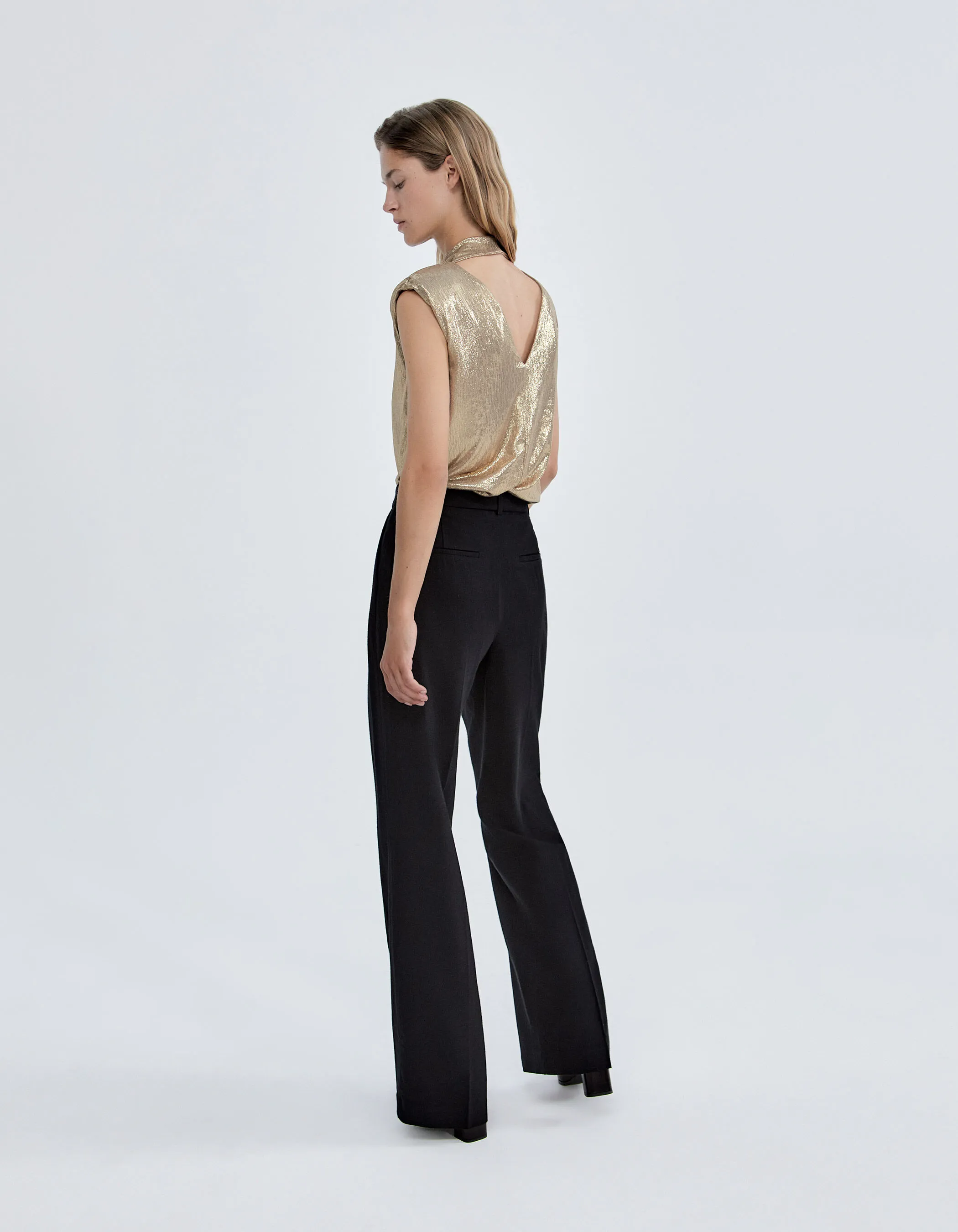 Pure Edition-Pantalon large noir femme