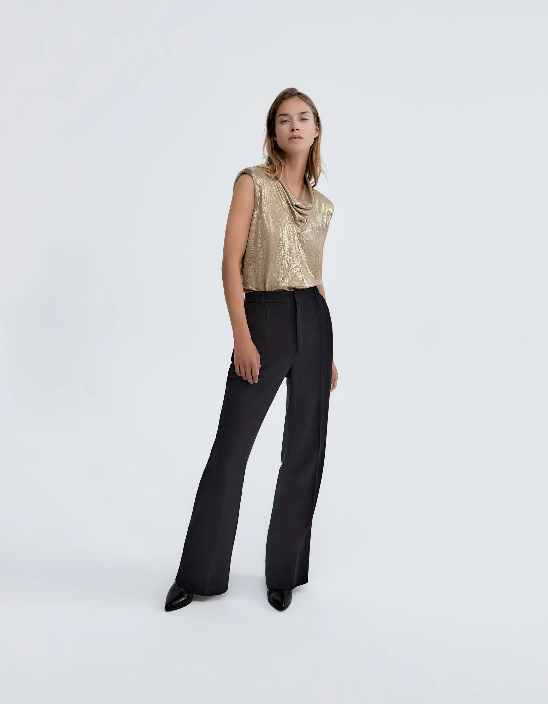 Pure Edition-Pantalon large noir femme