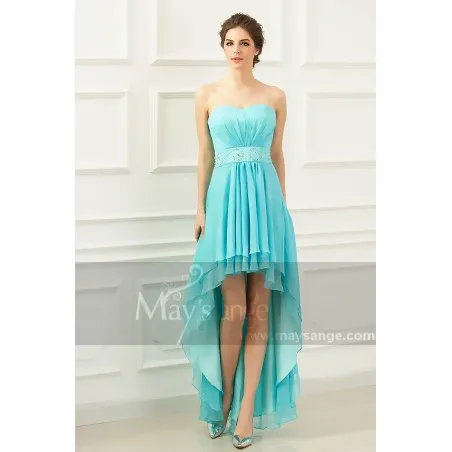 Robe asymétrique turquoise Phoenix