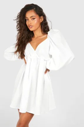 Robe babydoll à manches bouffantes