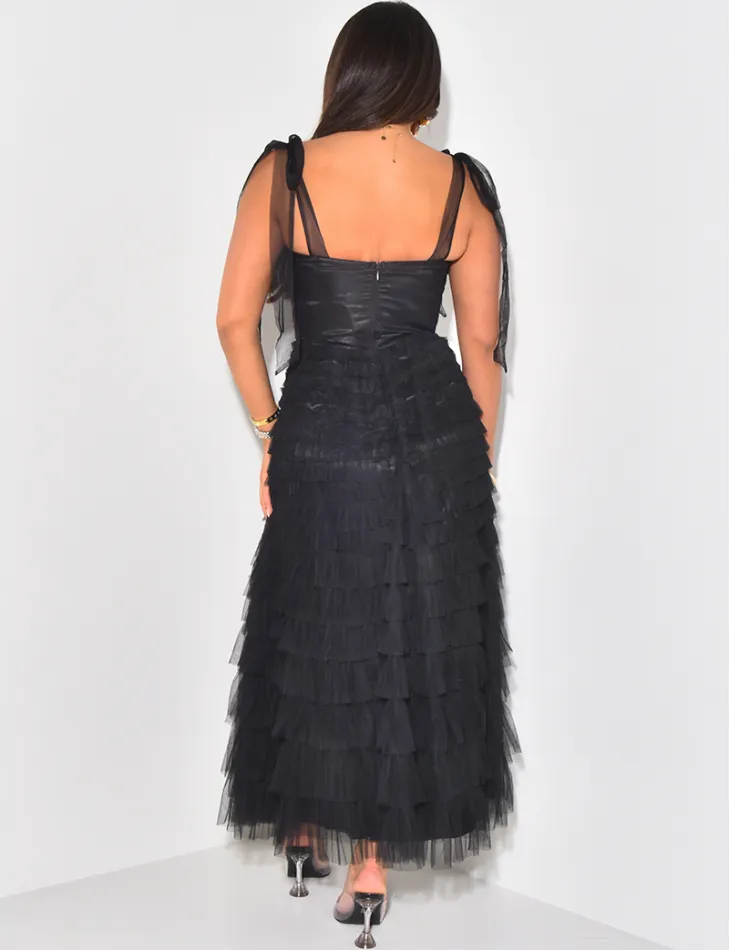 Robe bustier en tulle à volants / 63673 - JEANS INDUSTRY