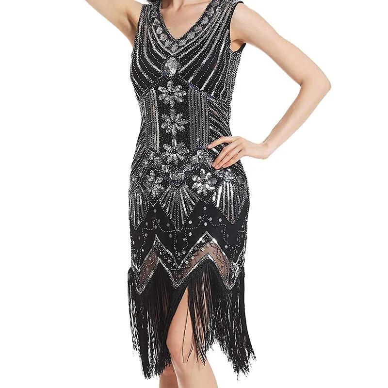 Robe Gatsby  Mariage Noire Et Argent