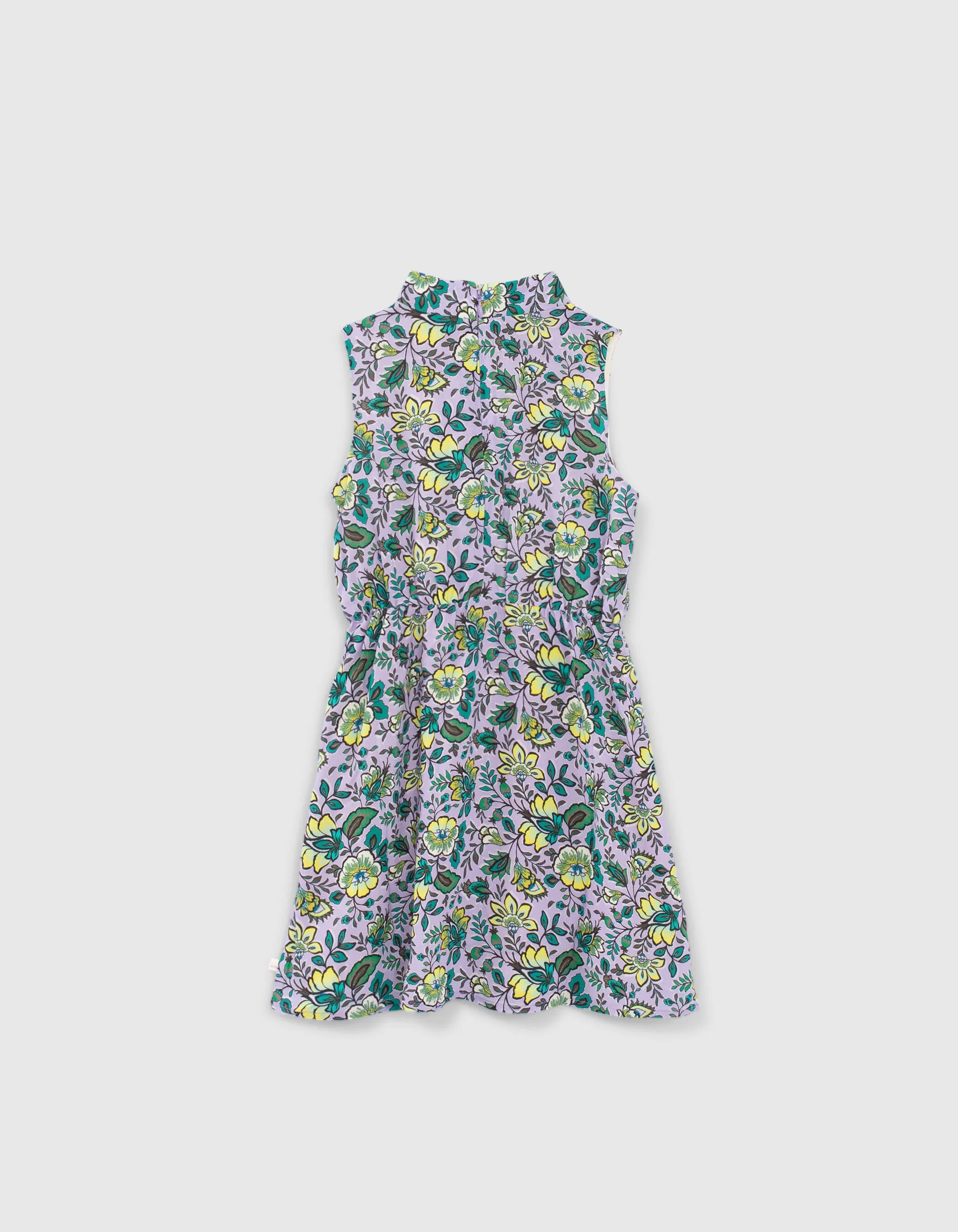 Robe lilas imprimé maxi fleurs mini me fille