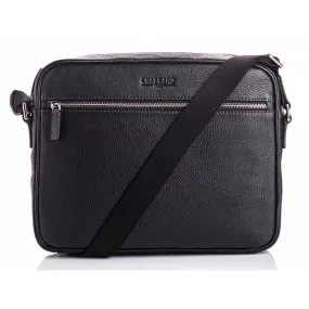 Sac besace en cuir noir Chabrand Maroquinerie - Sac Besace Messenger Homme sur MenCorner