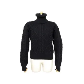 SAINT LAURENT PULLS col roule maille d aran - 480357