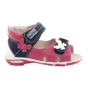 Sandales fille papillon Bartuś rose blanche multicolore