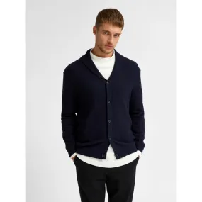 Selected homme - Gilet à col châle bleu marine