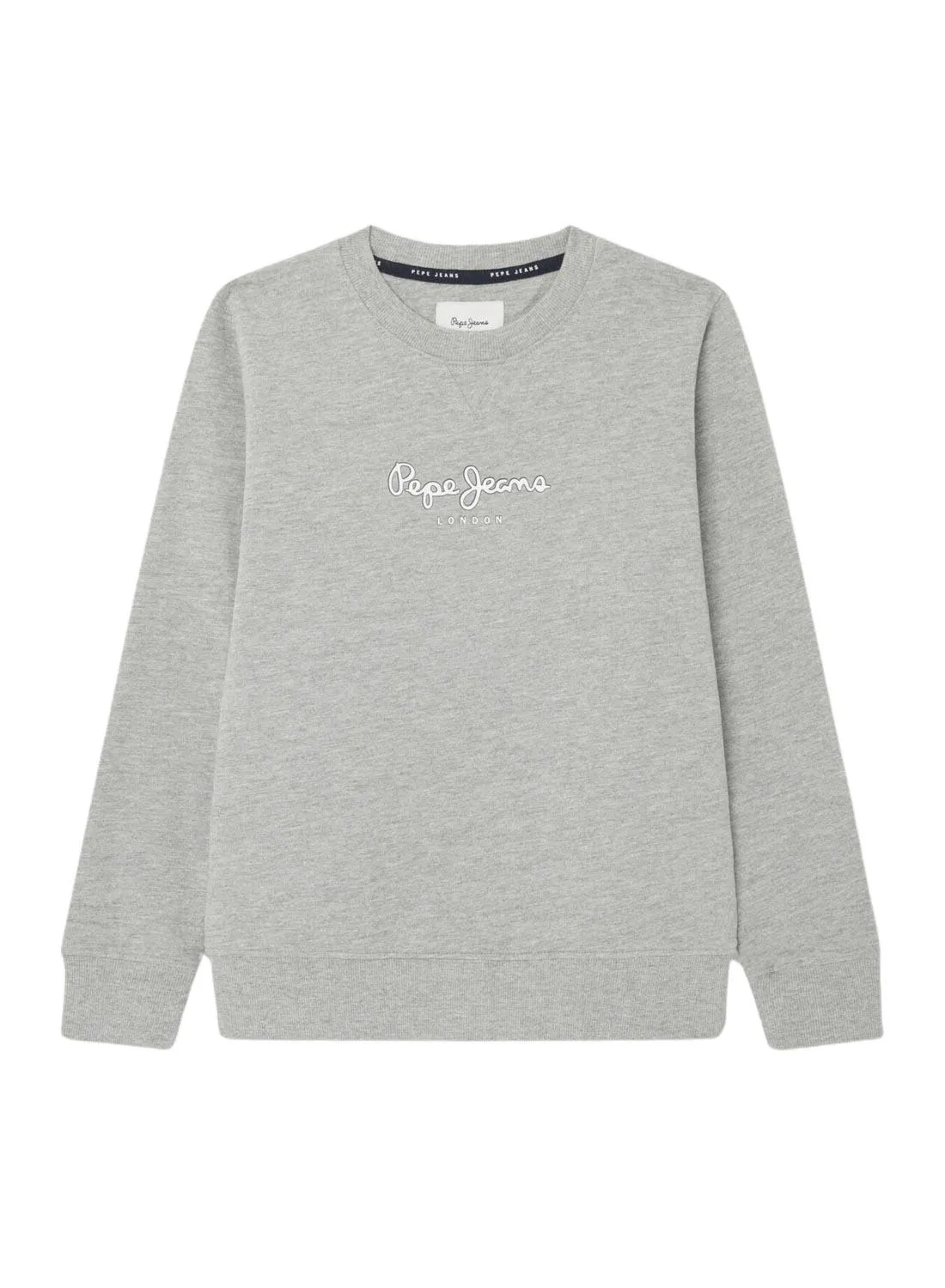 Sweat Pepe Jeans Eddie Crew Gris pour Enfant