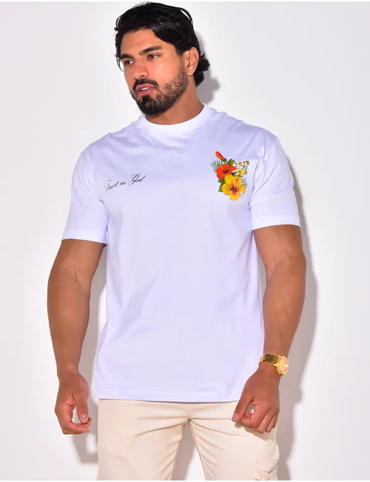 T-shirt avec des fleurs / 52651 - JEANS INDUSTRY