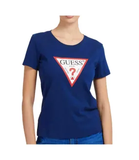 T-shirt Marine Femme Guess Original