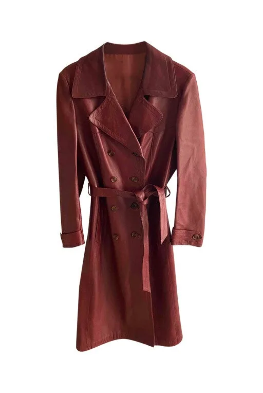 Trench-coat en cuir