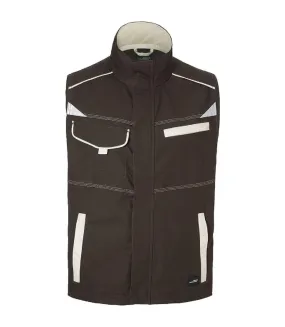 Veste gilet de travail sans manches - JN850 - marron