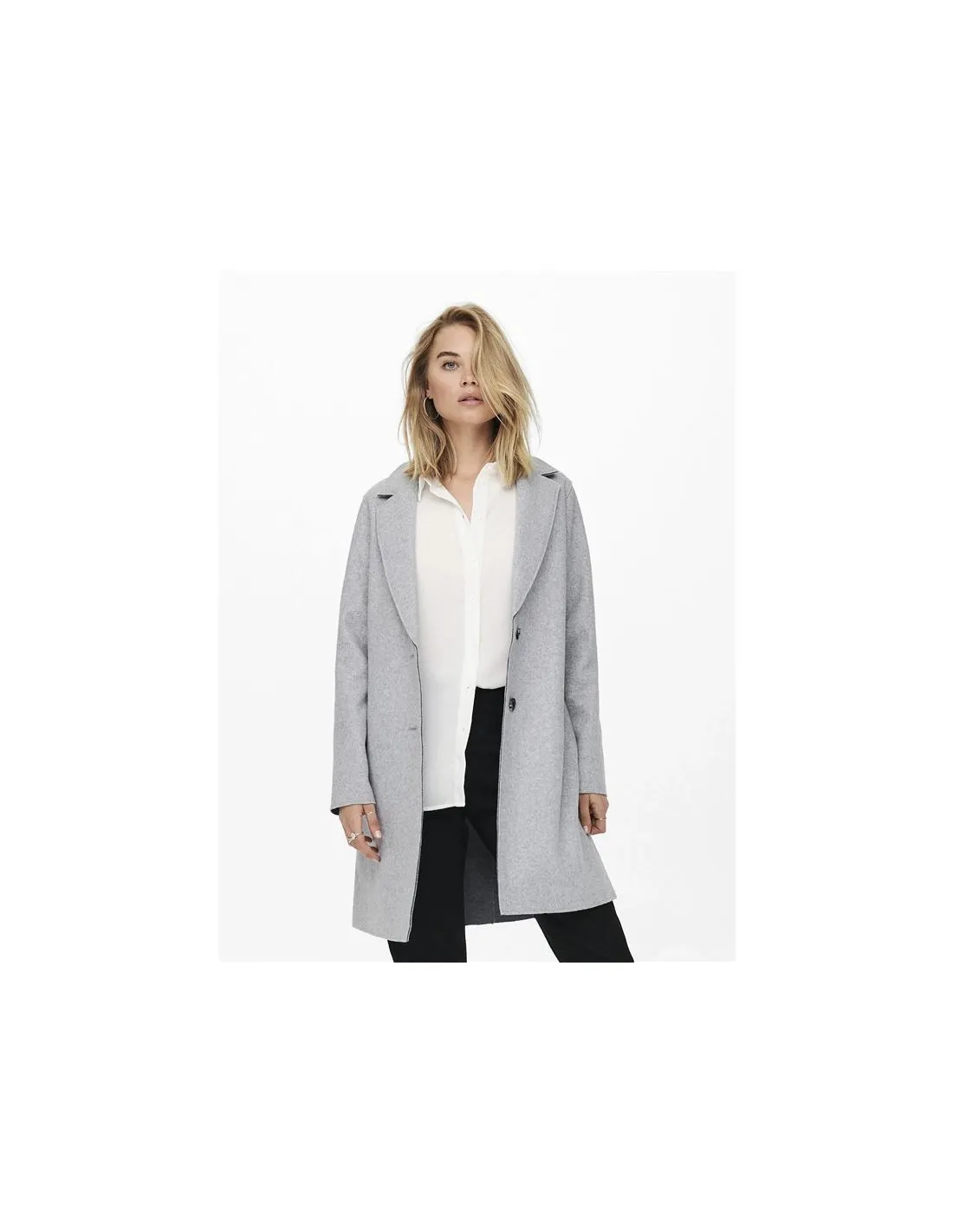 Veste Only carrie Bonded Coat Light Grey Melange Femme