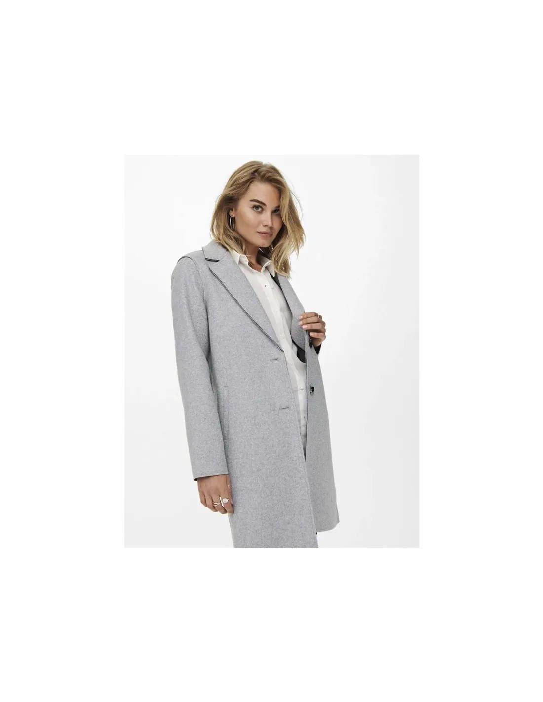 Veste Only carrie Bonded Coat Light Grey Melange Femme