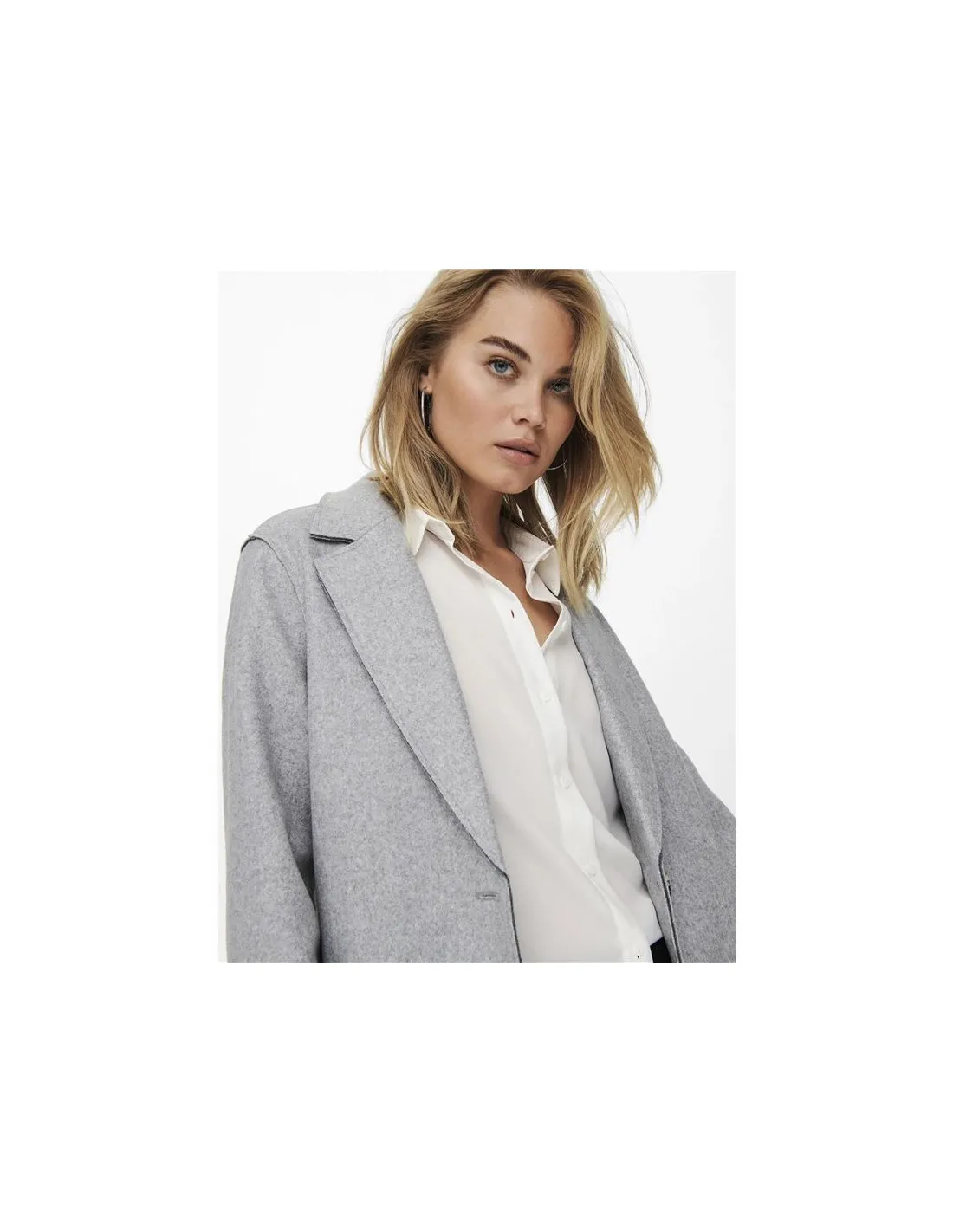 Veste Only carrie Bonded Coat Light Grey Melange Femme