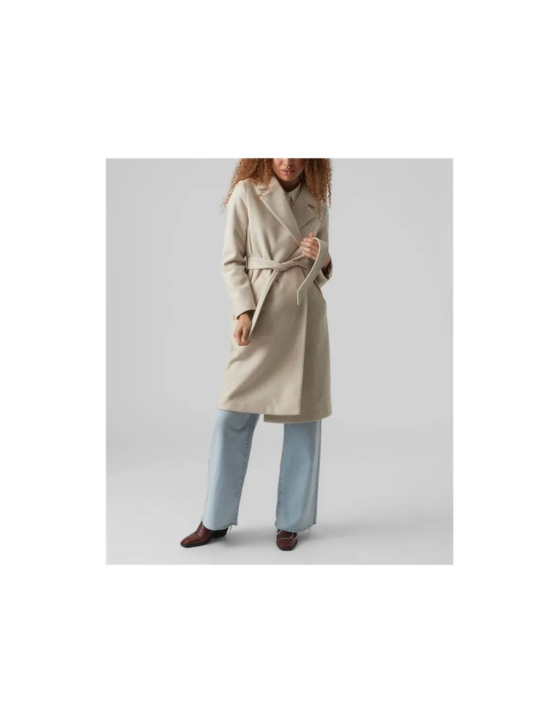 Veste Vero Moda fortuneaya Long Coat Oatmeal Femme