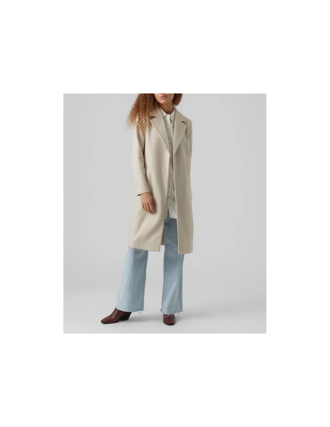 Veste Vero Moda fortuneaya Long Coat Oatmeal Femme