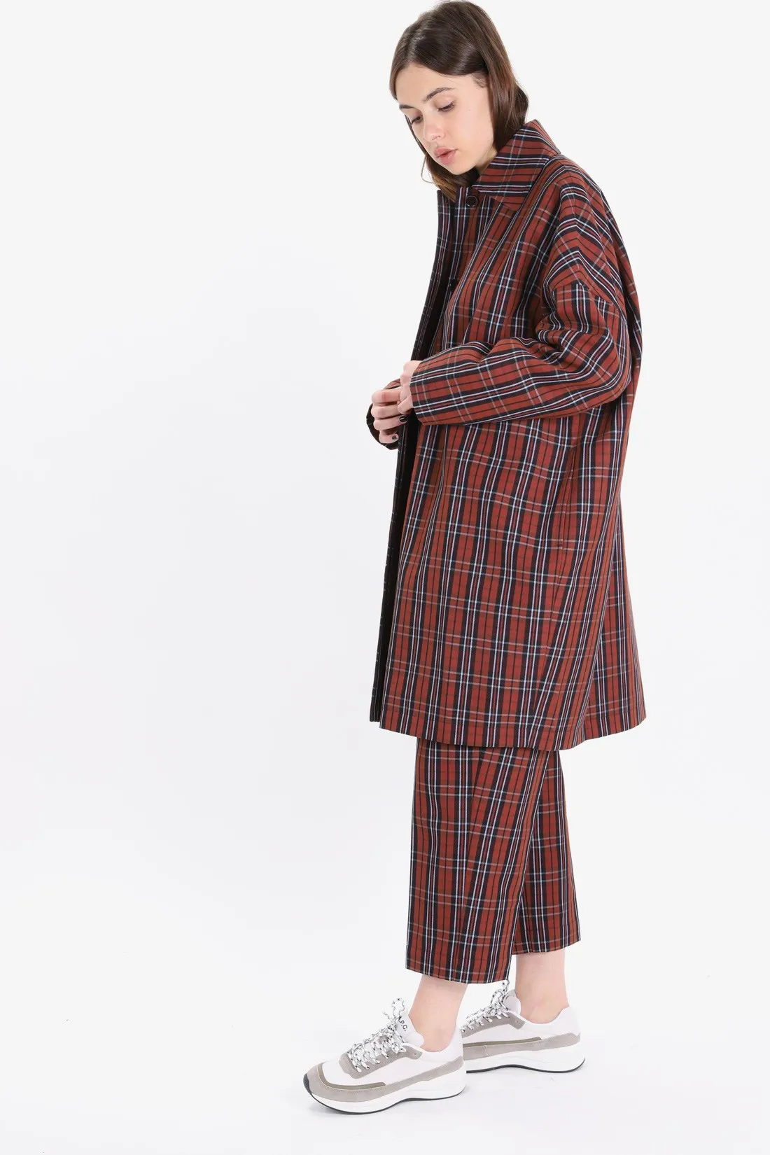 Ymc for woman Cocoon check coat Multi - GRADUATE STORE