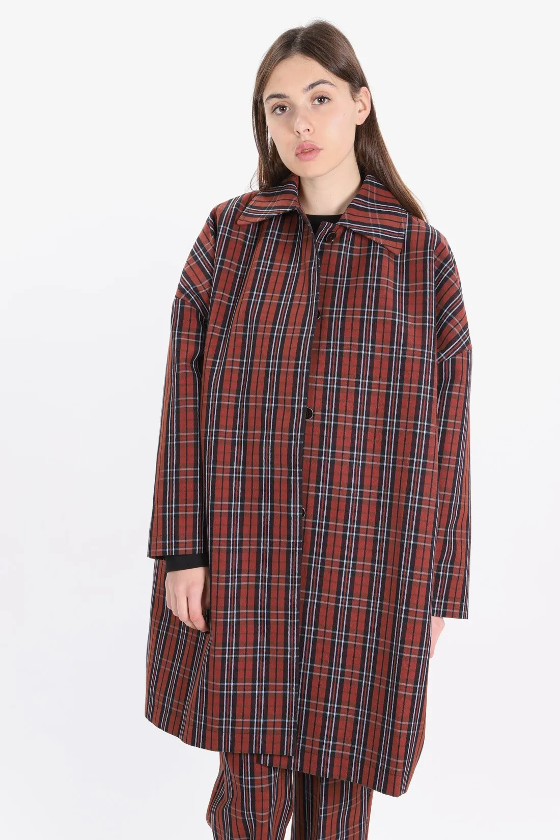 Ymc for woman Cocoon check coat Multi - GRADUATE STORE